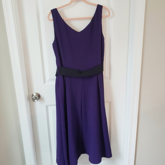 City Chic Women's Purple Belted A Line Dress Plus Size Small 16 - Picture 5 of 7